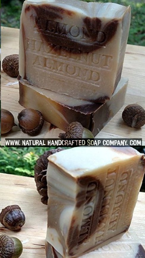 Almond Hazelnut Soap Natural Handmade Aged Bar with Cocoa Almond and Acai Berry Butter